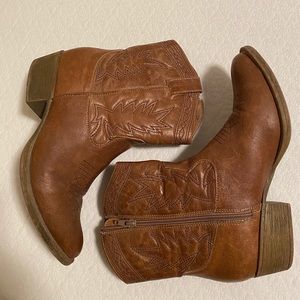 Brown cowboy booties